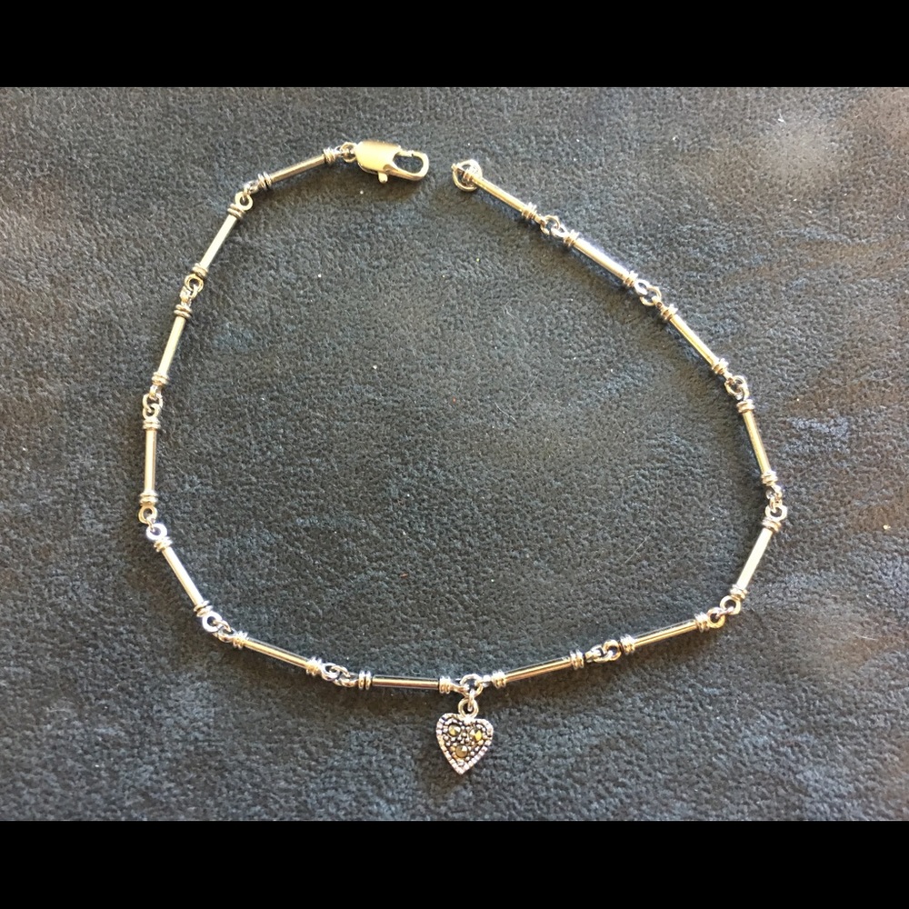 Silver Plated Anklet w/heart charm NWT